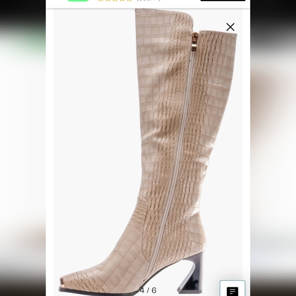 NINETY UNION London Croc Embossed Knee High Boot Women Size 8 NWT - Picture 10 of 11